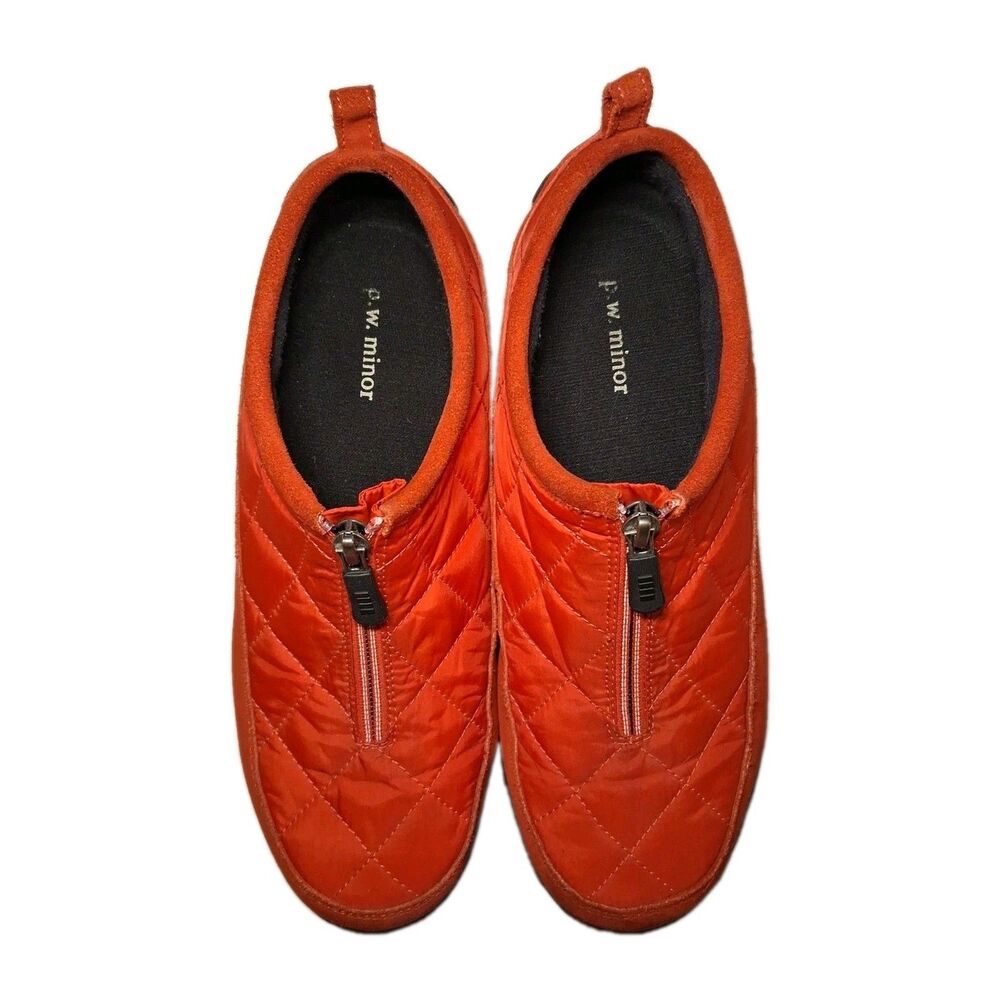 Lands End / P.W. Minor Red Shoes Women's Size 9.5B Zip Up Slip Resistant